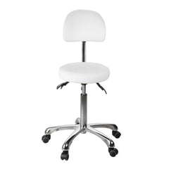 Silverfox Saddle Rolling Stool with Backrest 1025B