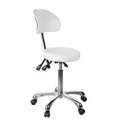 Silverfox Saddle Rolling Stool with Backrest 1025B