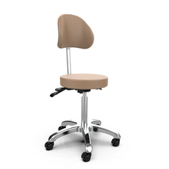 Silverfox Saddle Rolling Stool with Backrest 1025B