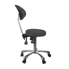 Silverfox Saddle Rolling Stool with Backrest 1025B