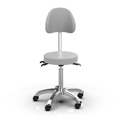 Silverfox Saddle Rolling Stool with Backrest 1025B