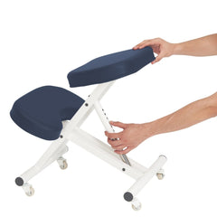 Master Massage Ergonomic Metal Foldable Posture Kneeling Chair for Office –Metal Folding Kneeling Posture Chair for Home and Office - Posture Correction Stool - Improve Your Posture with 2 Color Choice! (Royal Blue) - GreenLife - Massage Chair