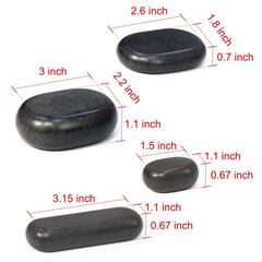 Master Massage 28 Piece Essential Hot Stone Massage Stone Set Kit Package for Professional or Home Spa Stone Therapy, Healing, Pain Relief - Basalt Rock - GreenLife - Hot Stone