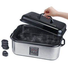 Master Massage 18 Quart LED Hot Stone Warmer with Digital Display�Stainless Steel Hot Stone Heater Portable - Massage Stone Heating Device - Massage Essentials for Massage Therapists - GreenLife - Hot Stone