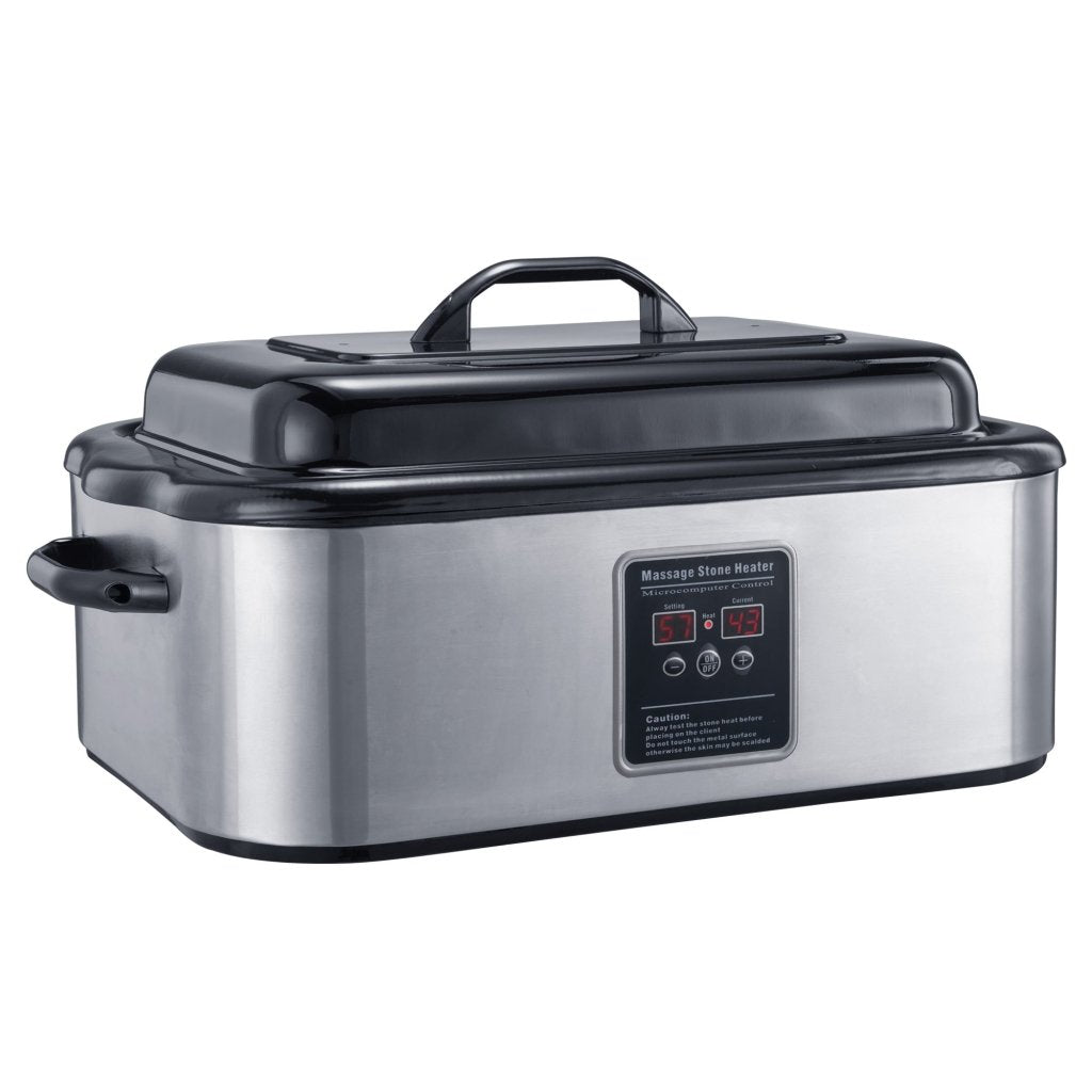 Master Massage 18 Quart LED Hot Stone Warmer with Digital Display�Stainless Steel Hot Stone Heater Portable - Massage Stone Heating Device - Massage Essentials for Massage Therapists - GreenLife - Hot Stone