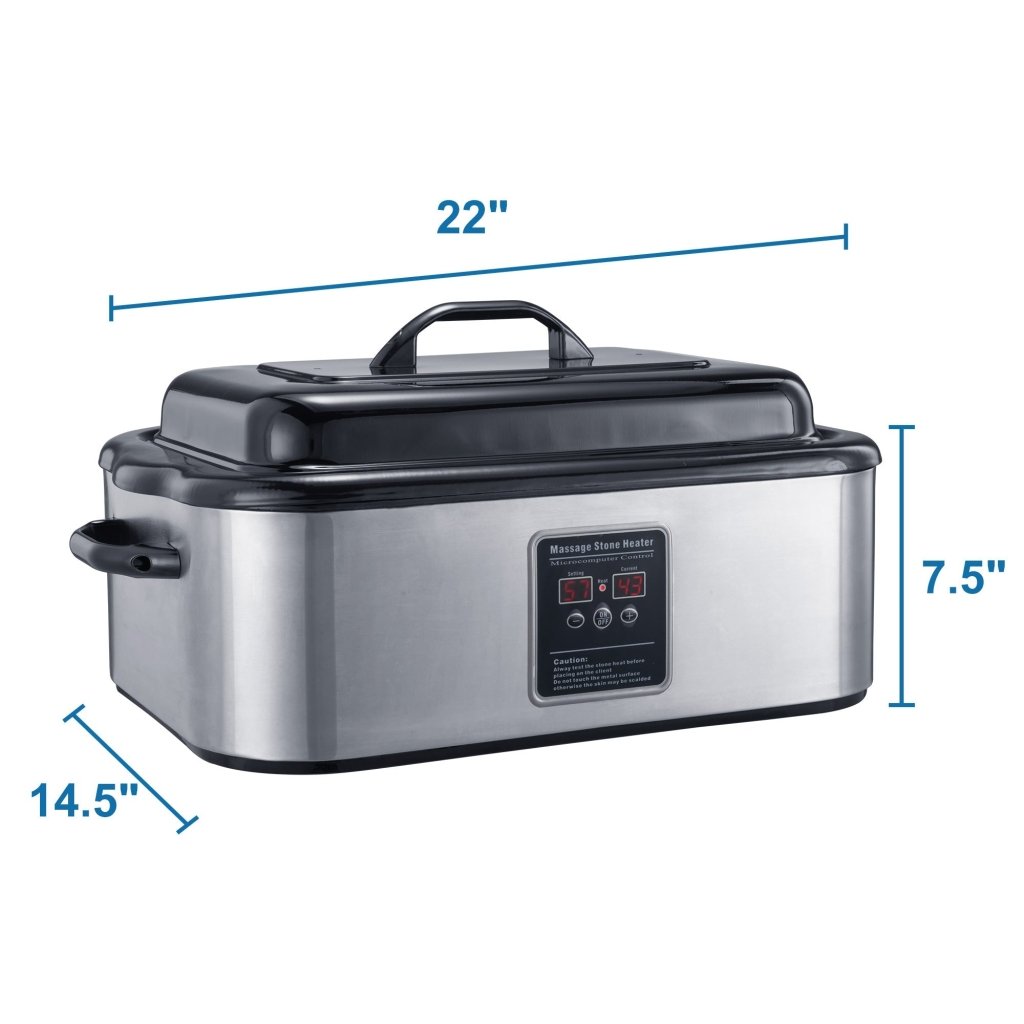 Master Massage 18 Quart LED Hot Stone Warmer with Digital Display�Stainless Steel Hot Stone Heater Portable - Massage Stone Heating Device - Massage Essentials for Massage Therapists - GreenLife - Hot Stone