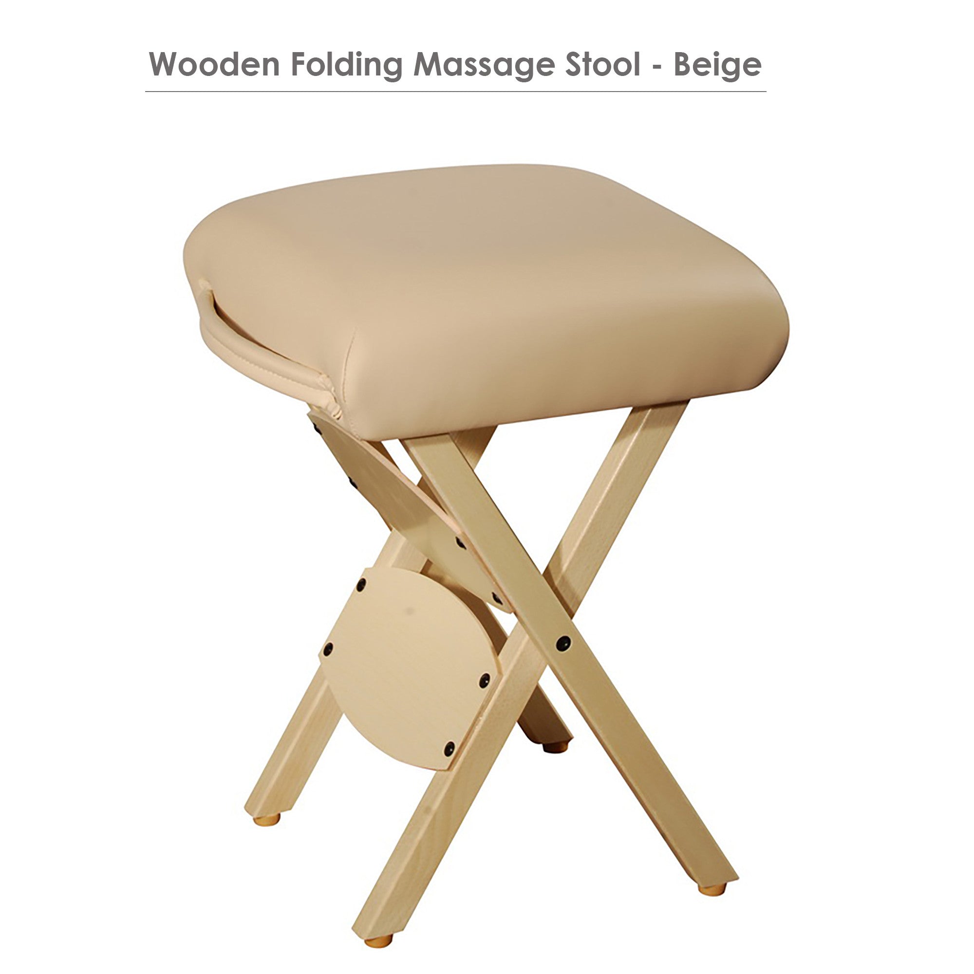 Master Massage Lightweight wooden Folding Stool cream
