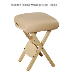 Master Massage Lightweight wooden Folding Stool cream
