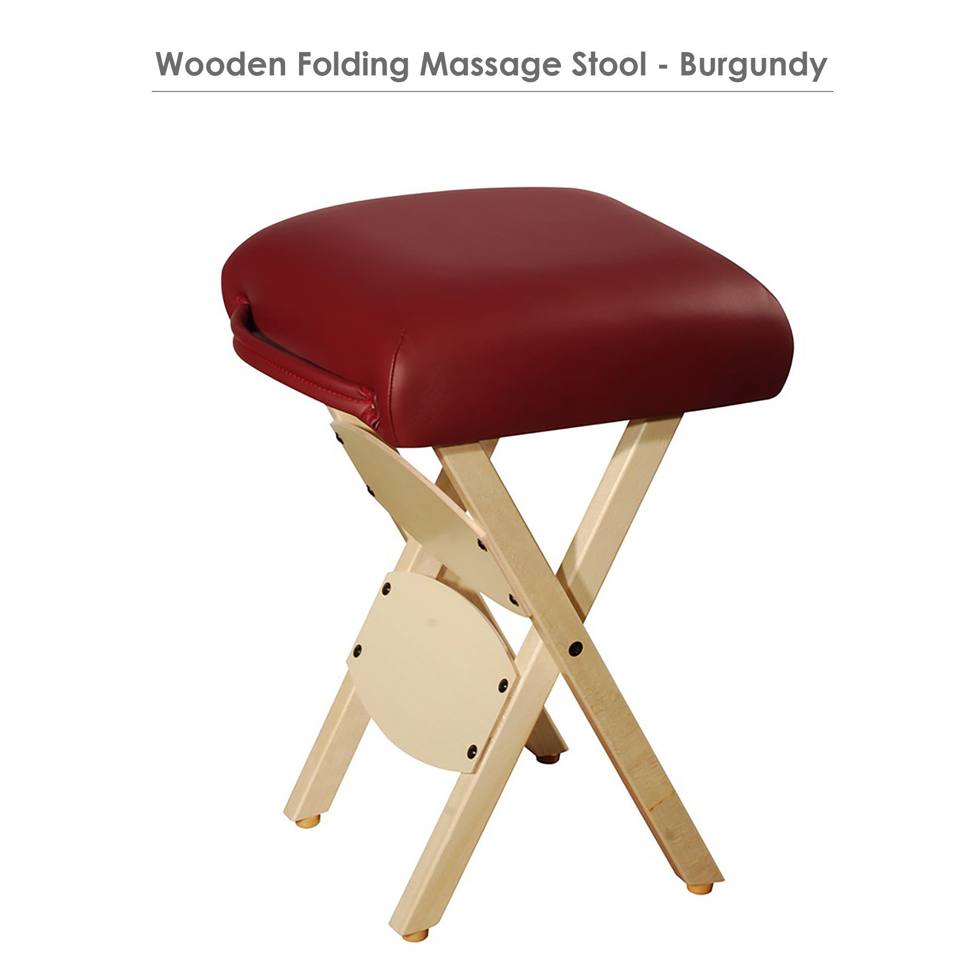 Master Massage Lightweight wooden Folding Stool burgundy
