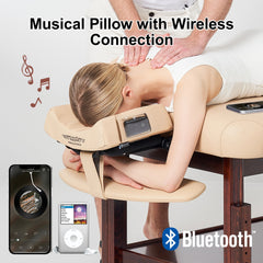 MusicMasterHigh Fidelity Sound Ergonomic Dream Face Cushion- Bluetooth Music Massage Pillow- Cream