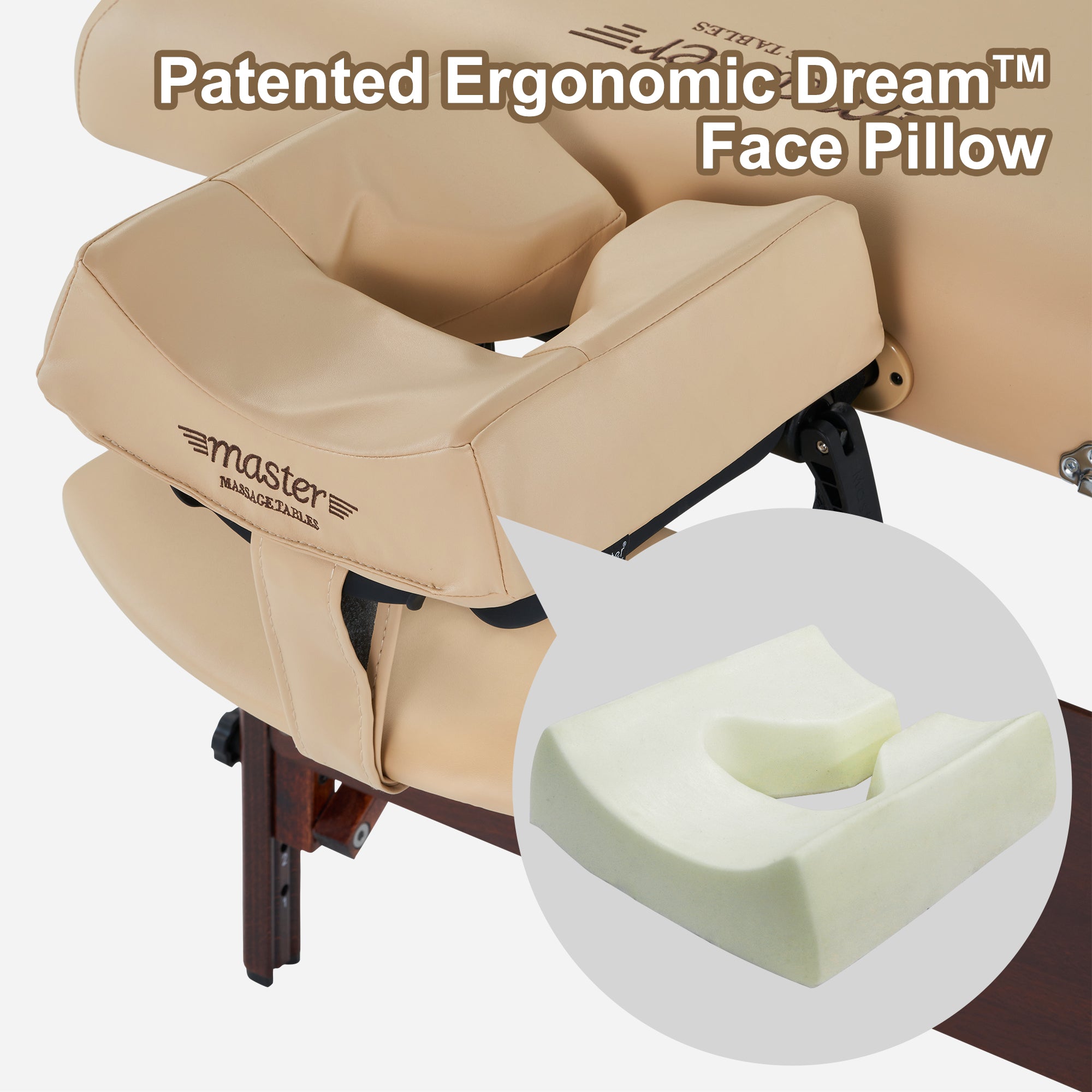 MusicMasterHigh Fidelity Sound Ergonomic Dream Face Cushion- Bluetooth Music Massage Pillow- Cream