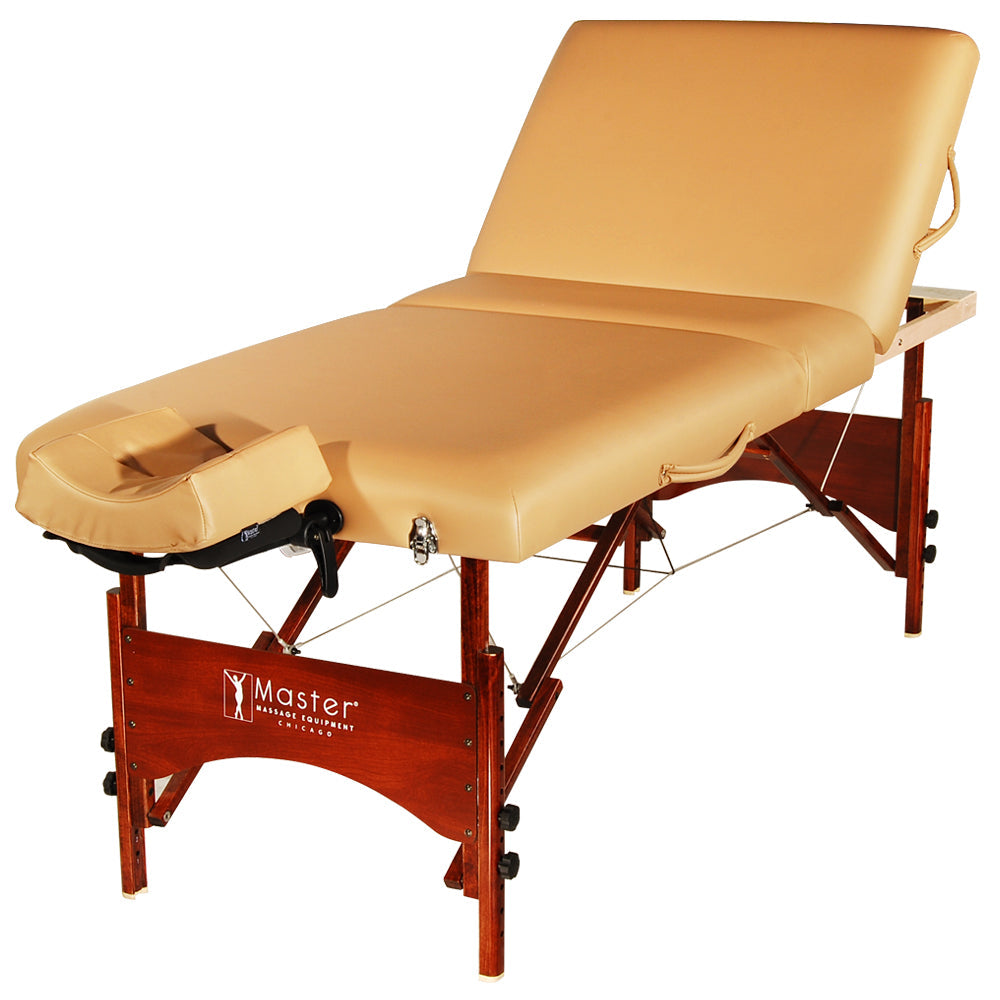 Master Massage 30'' DEAUVILLE Salon LX Portable Massage Table Package with Lift Back & a Stout 2.5inch High-density Multi-Layer Small CellFoam! (Otter)