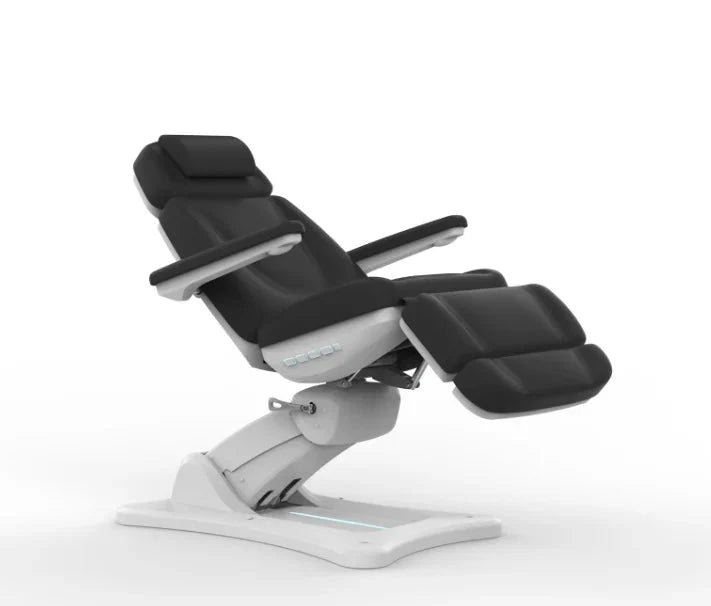 SilverFox 2246BN Electric 4-Motor Examination Esthetician Chair + Hand Remote, Paper Roll Holder & Leg PVC Cover with Position Memory Function