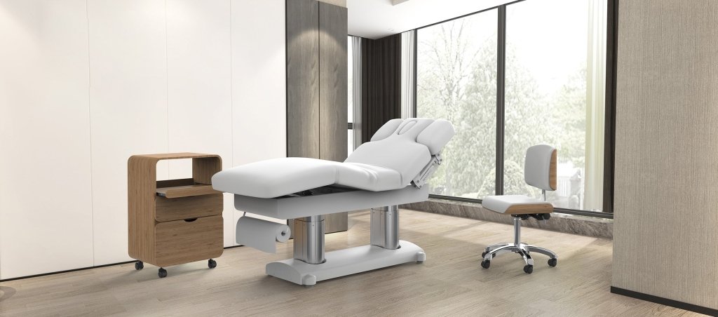 Silverfox Professional Electric Massage Bed Spa Table (Silver Fox 2249 White)