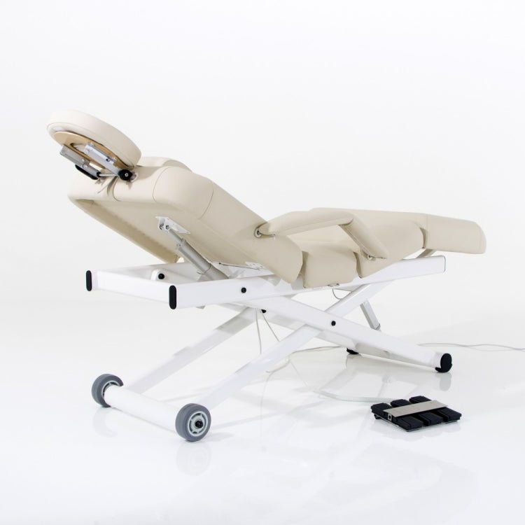 SilverFox 3 motors 4 Section Electric Massage Table (Silver Fox 2274B with Remote) Cream / Black