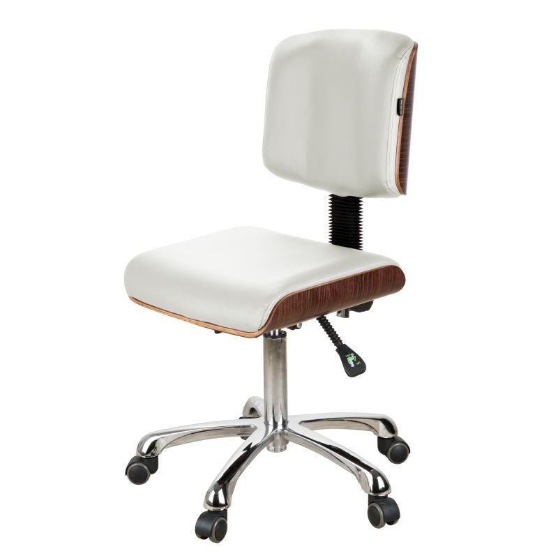 Silverfox Rolling Stool with Backrest 1071 - WHT - GreenLife - Rolling Stool