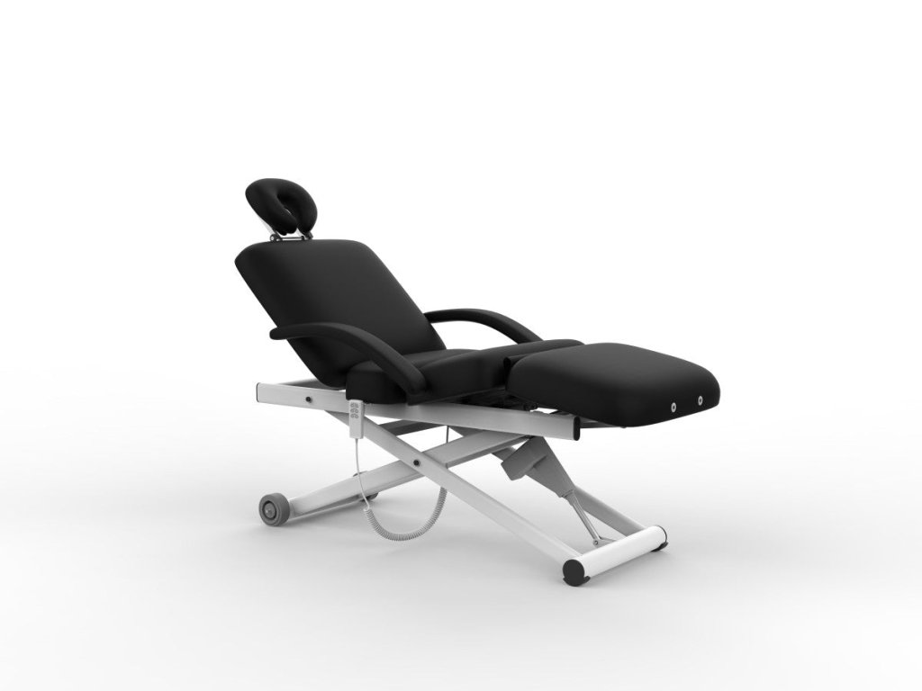 SilverFox 3 motors 4 Section Electric Massage Table (Silver Fox 2274B with Remote) Cream / Black