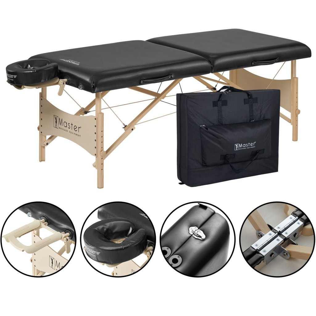 Master Massage 30inch BalboaPortable Massage Table NO - Frills Package with Ambient Light - GreenLife - Massage Tables