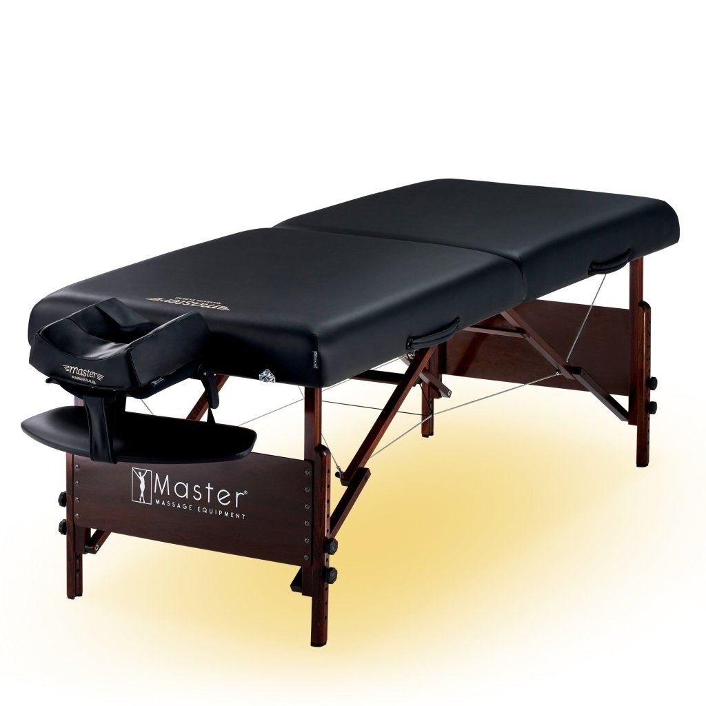 Master Massage 30inch DEL RAYPortable Massage Table Package (Black Color) with Ambient Light System - GreenLife - Massage Tables