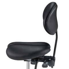 Master Massage Berkeley Ergonomic Saddle Stool - Two Split Part Seat Stool Hydraulic Swivel Rolling Seat & Saddle Posture Correction Chair Seat with Backrest and Adjustable Title Angle and Height Black (2 Color Options) - GreenLife - Massage Chair