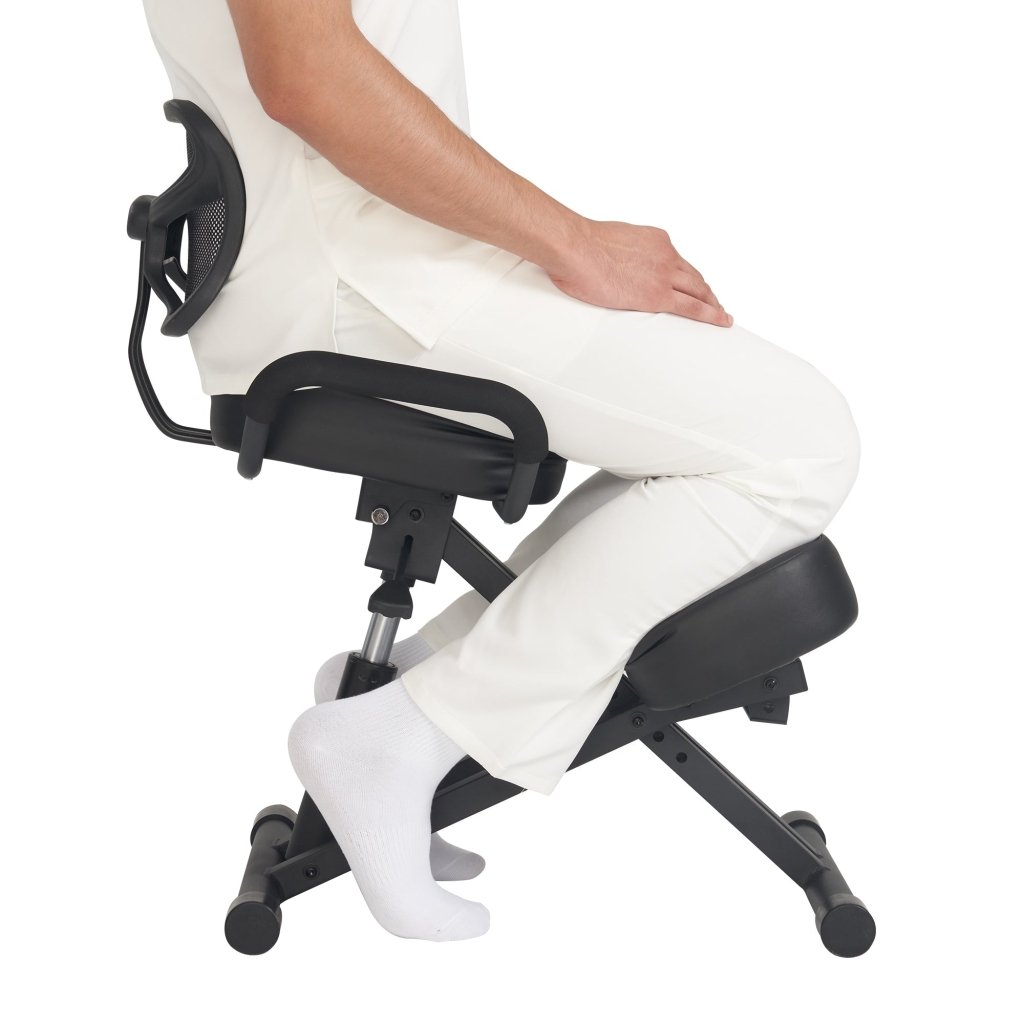 Master Massage Ergonomic Kneeling Chair with Back Support for Office - Posture Chair with Angled Seat and Backrest for Home and Office - Posture Correction Stool - Improve Your Posture - GreenLife - Massage Chair