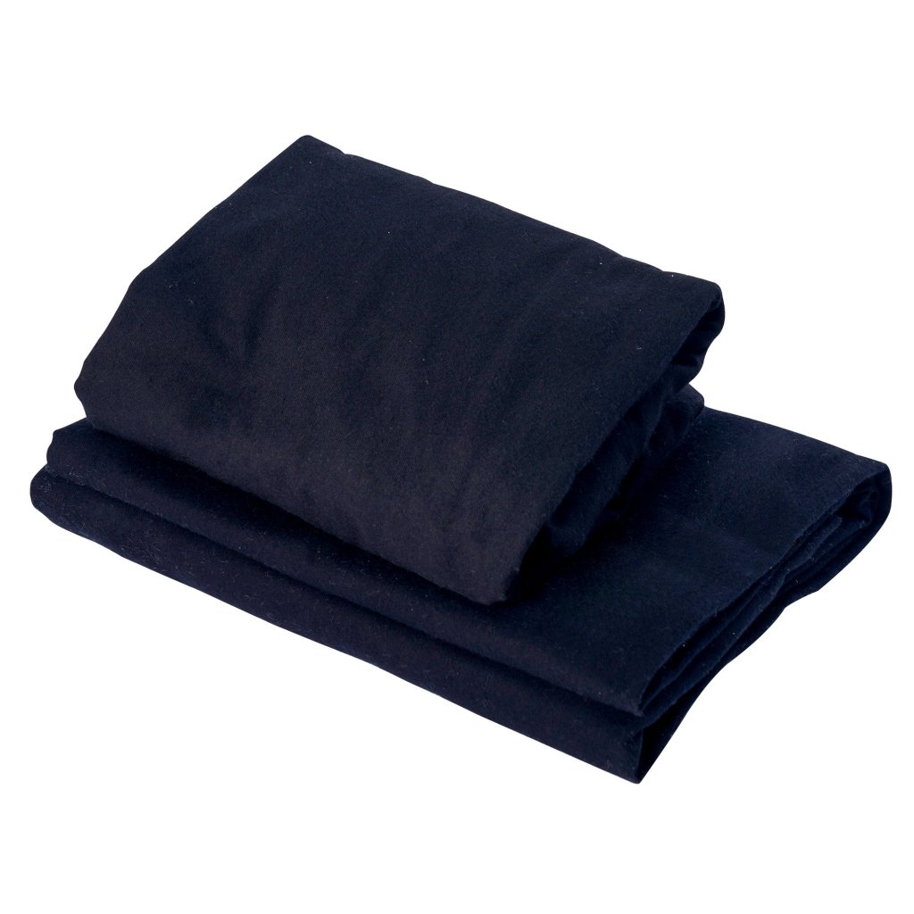 Master Massage Cotton Flannel Sheets Set (3 Piece Set) Massage Table Cover Set, Beauty Salon SPA Bed Replacement Cover, Includes Table Cover, Face Cushion Cover, Table Sheet (BLACK) - GreenLife - Accessories