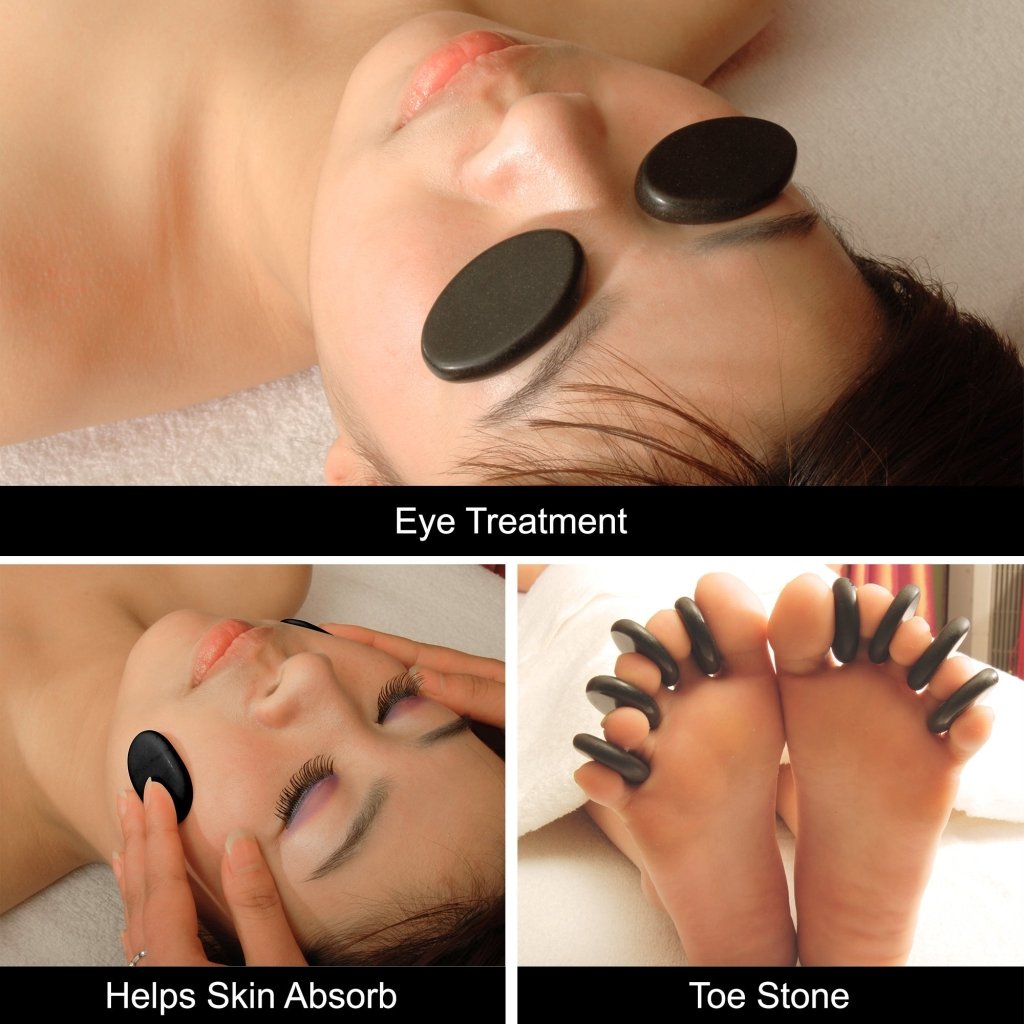 Master Massage Basalt Hot Stone Toe Set 8 Piece Pack (1.5 â€?x 1â€?X0.3inch) - GreenLife - Hot Stone