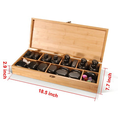 Master Massage 70 - piece Deluxe Hot Stone Massage Stone Set Kit Package for a Full Body Massage with Black Lava Volcano Basalt Rock, White Marble Cool Cold Stone and Chakra. - GreenLife - Hot Stone