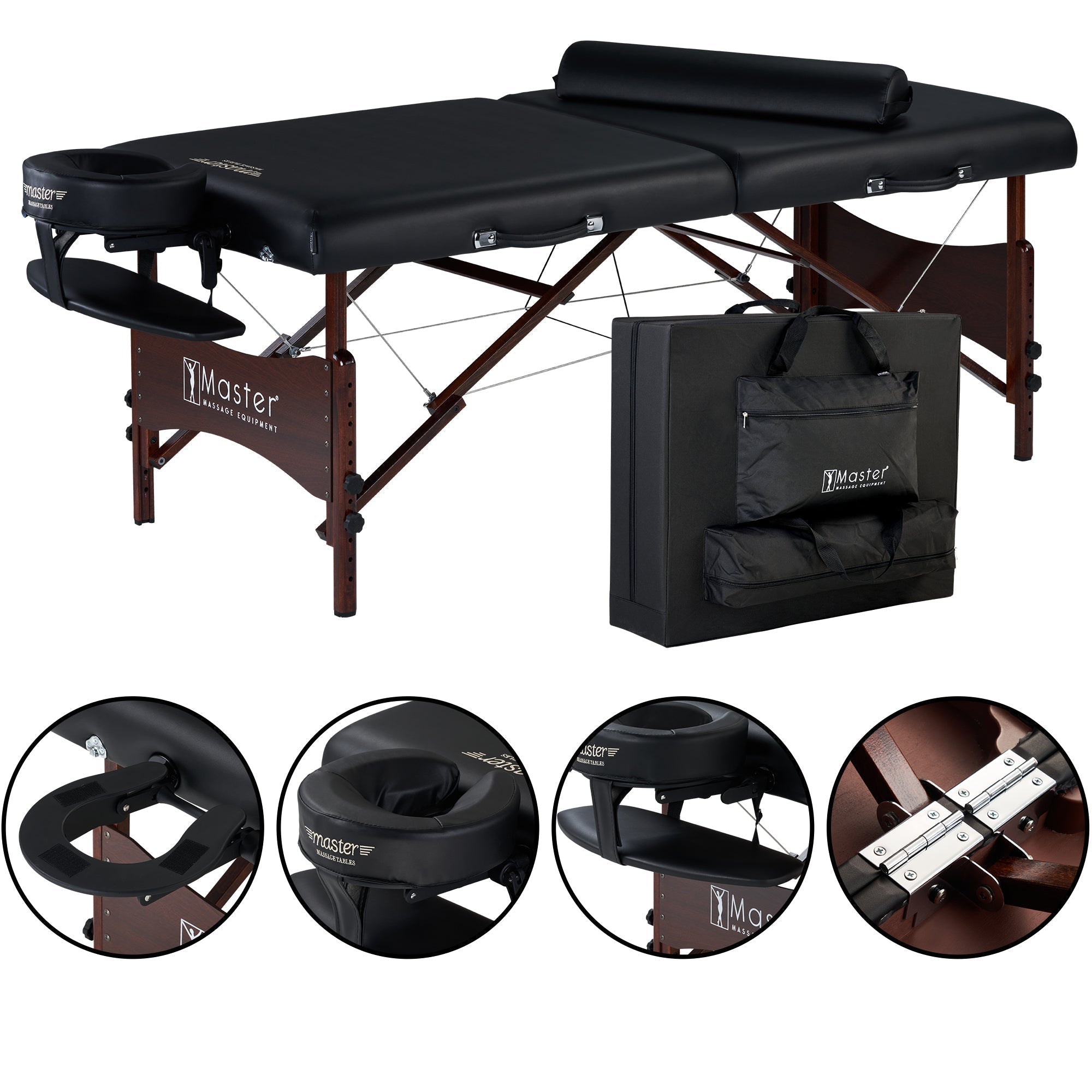 Master Massage 30'' Roma II Portable Massage Table Deluxe Package with Ambient Light System