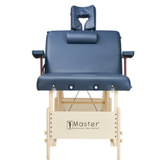 Master Massage 30'' CORONADO SALON Portable Massage Table Package with Lift Back Action & 3inch of High-density Multi-Layer Small Cella Foam (Royal Blue)